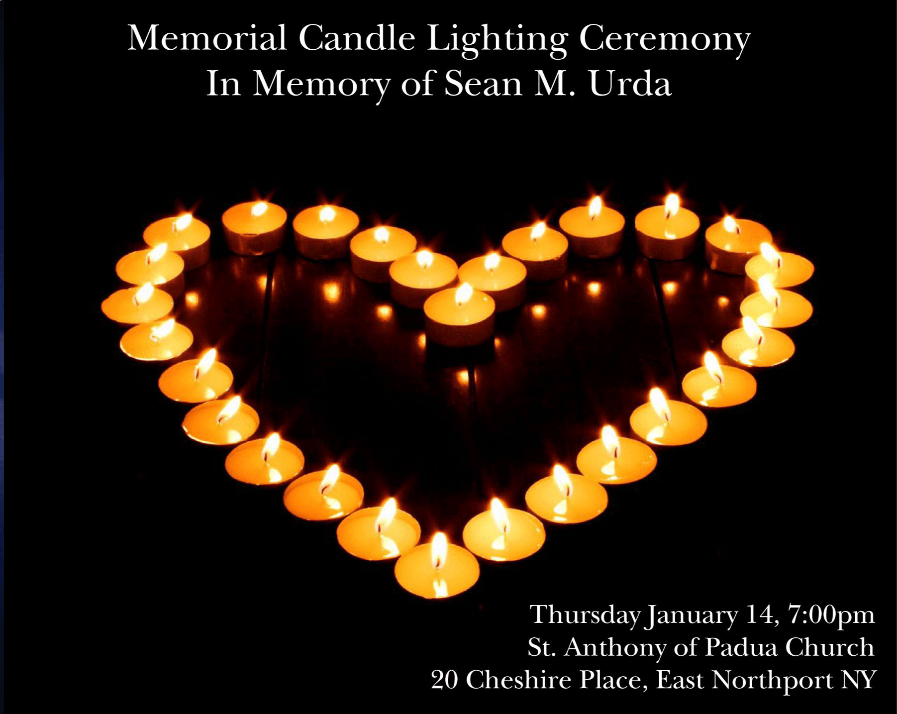 Sean Urda Memorial Candle Lighting Ceremony